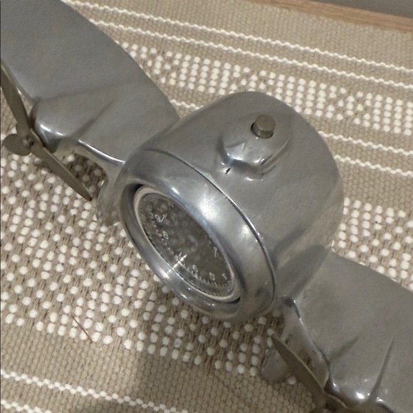 Silver Airplane Desk Clock - Picture 2 of 7